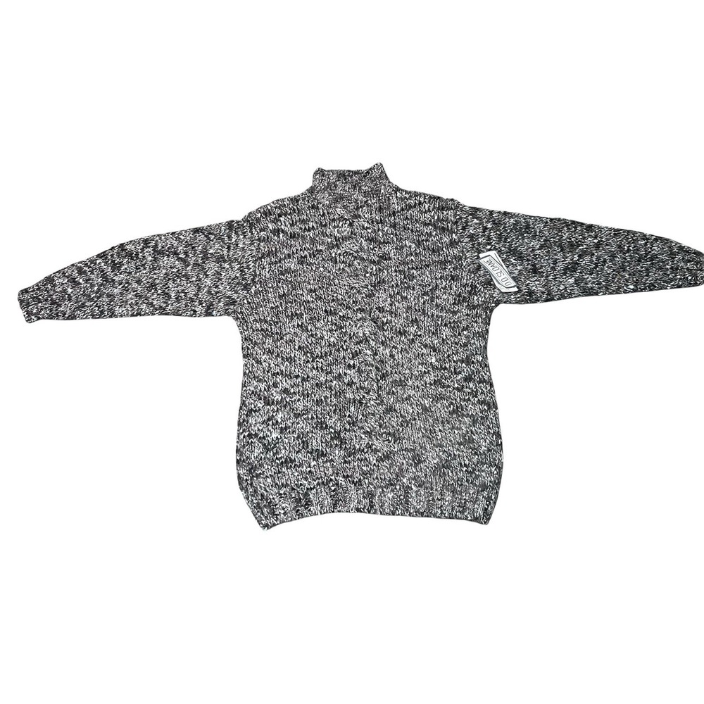 Vintage D.D. Sloane Browns/Mauve/White Knit Mock Turtleneck Sweater M Women's